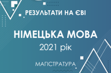 Німецька мова. Результати ЄВІ в магістратуру 2021 року