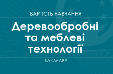 Деревообробні та меблеві технології – вартість навчання на бакалавра